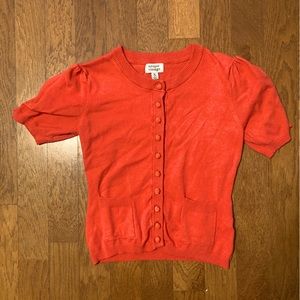 Unique Vintage Red Short Sleeve Cardigan size M Like New